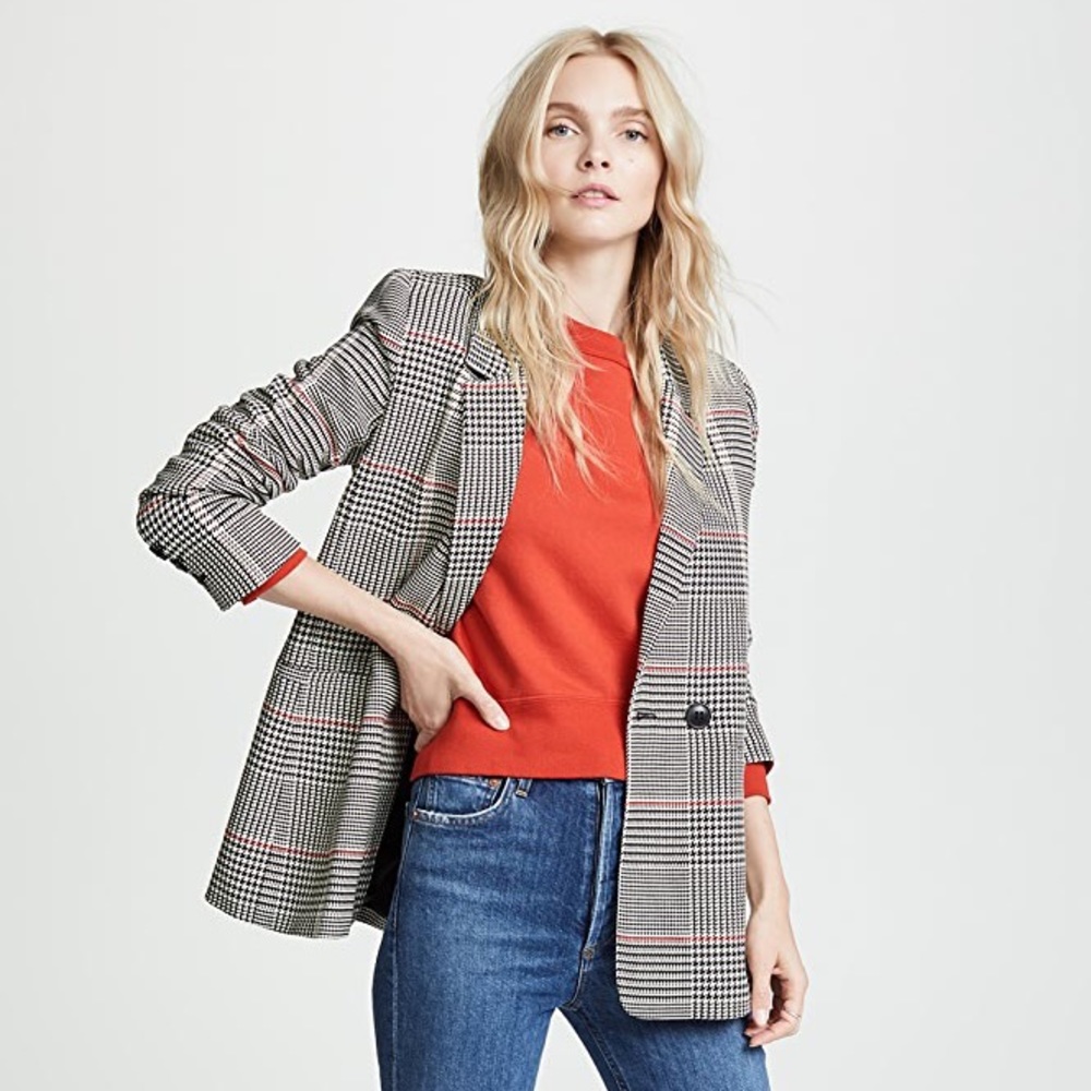 Anine Bing Plaid Blazer